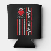 Amerikaanse vlag held hart leven verpleegkundige w blikjeskoeler (Achterkant)