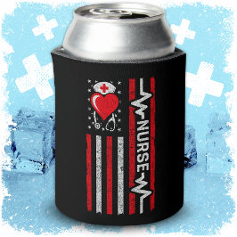 Amerikaanse vlag held hart leven verpleegkundige w blikjeskoeler