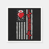 Amerikaanse vlag held hart leven verpleegkundige w servet (Voorkant)