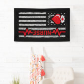 Amerikaanse vlag held hart leven verpleegkundige w spandoek (Insitu)