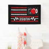 Amerikaanse vlag held hart leven verpleegkundige w spandoek (Insitu)