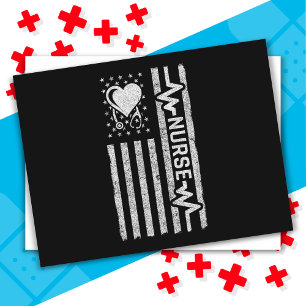Amerikaanse vlag held hart verpleegkundige waarder briefkaart