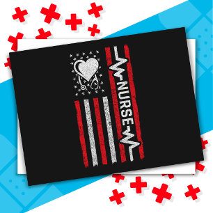 Amerikaanse vlag held hart verpleegkundige waarder briefkaart