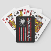 Amerikaanse vlag held hart verpleegkundige waarder pokerkaarten (Achterkant)