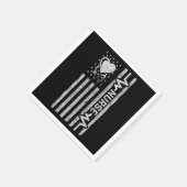 Amerikaanse vlag held hart verpleegkundige waarder servet (Hoek)