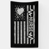 Amerikaanse vlag held hart verpleegkundige waarder spandoek (Verticaal)