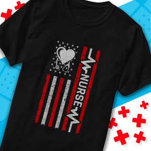 Amerikaanse vlag held hart verpleegkundige waarder t-shirt