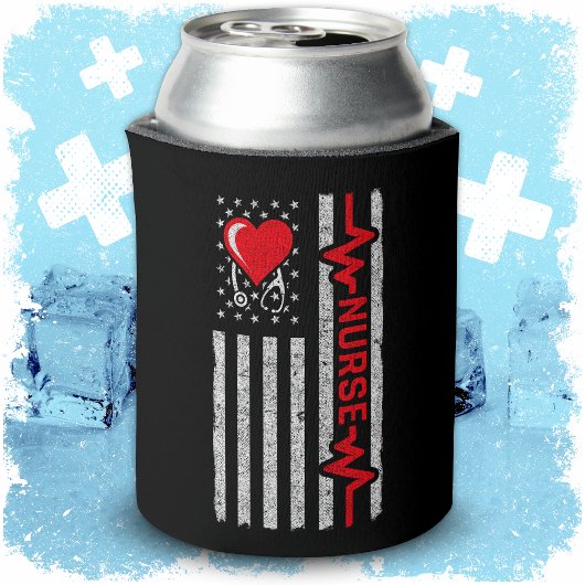 Amerikaanse vlag held leven verpleegkundige waarde blikjeskoeler