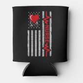 Amerikaanse vlag held leven verpleegkundige waarde blikjeskoeler (Voorkant)