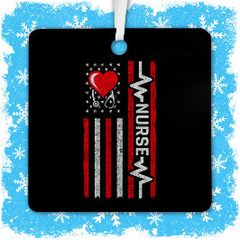 Amerikaanse vlag held leven verpleegkundige waarde metalen ornament