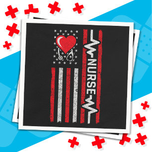 Amerikaanse vlag held leven verpleegkundige waarde servet