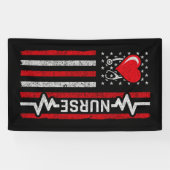 Amerikaanse vlag held leven verpleegkundige waarde spandoek (Horizontaal)