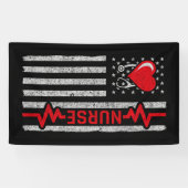 Amerikaanse vlag held leven verpleegkundige waarde spandoek (Horizontaal)