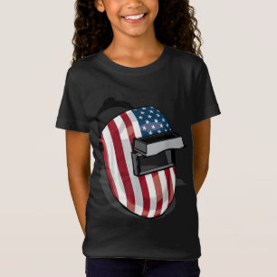 Amerikaanse vlag - Helmet Shape Cute Welder Gif T-shirt