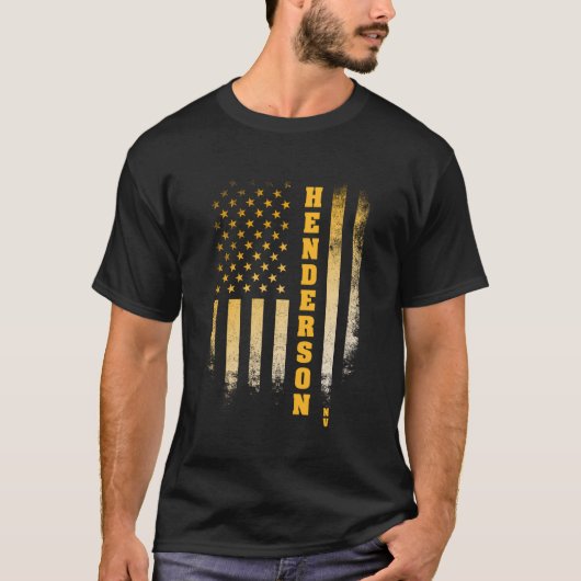 Amerikaanse vlag Henderson NV Nevada Patriottisch T-shirt (Voorkant)