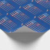 Amerikaanse vlag hengels en vis cadeaupapier (Hoek)