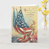 Amerikaanse Vlag Herdenkingsdag Bloem Kaart (Gele Bloem)
