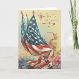Amerikaanse Vlag Herdenkingsdag Bloem Kaart
