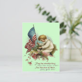 Amerikaanse vlag herdenkingsdag van de Child Wreat Briefkaart (Staand voorkant)