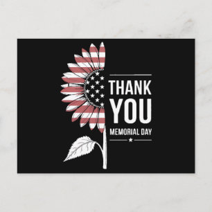 Amerikaanse Vlag Herdenkingsdag Zonnebloem USA Briefkaart
