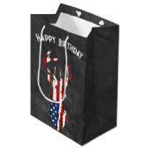 Amerikaanse Vlag Hert op Leer Medium Cadeauzakje (Voorkant Gekanteld)