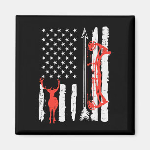 Amerikaanse vlag Herten boog jagen Patriottische b Magneet
