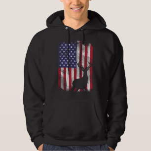 Amerikaanse Vlag Herten Eland Jagen USA Patriottis Hoodie