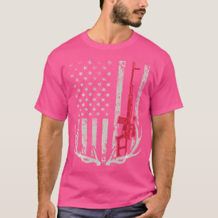 Amerikaanse vlag herten jagen patriottische jager t-shirt