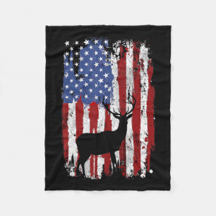 Amerikaanse vlag Herten Jagers Herten op Amerikaan Fleece Deken