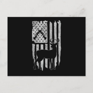 Amerikaanse Vlag Hertenjacht Patriottische Jager M Feestdagenkaart
