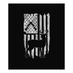 Amerikaanse Vlag Hertenjacht Patriottische Jager M Foto Afdruk