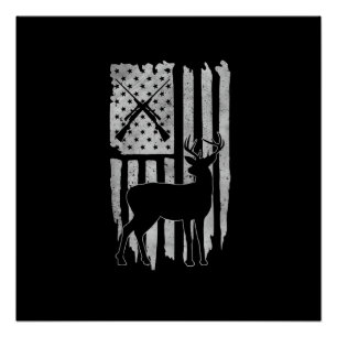 Amerikaanse Vlag Hertenjacht Patriottische Jager M Perfect Poster