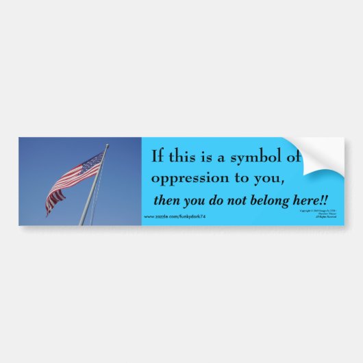 Amerikaanse vlag hier bumpersticker (Voorkant)