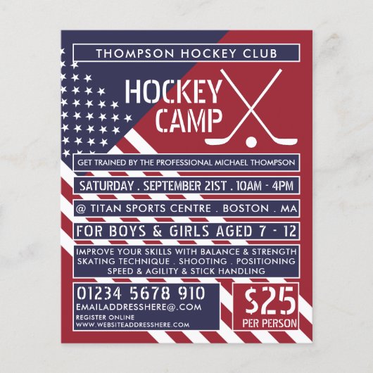 Amerikaanse vlag, Hockey Camp Adverteren Flyer (Voorkant)