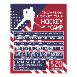 Amerikaanse vlag, Hockey Camp Adverteren Flyer