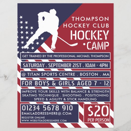 Amerikaanse vlag, Hockey Camp Adverteren Flyer (Voorkant)