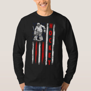 Amerikaanse vlag Hockey Distress Sport Play T-shirt