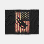 Amerikaanse Vlag Hockey Fleece Deken (Voorkant (Horizontaal))