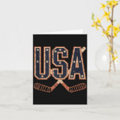 Amerikaanse Vlag Hockey Kaart (Gele Bloem)