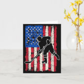 Amerikaanse Vlag Hockey Kaart (Gele Bloem)
