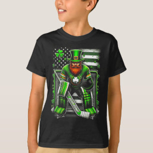 Amerikaanse Vlag Hockey Keeper St. Patrick's Day S T-shirt