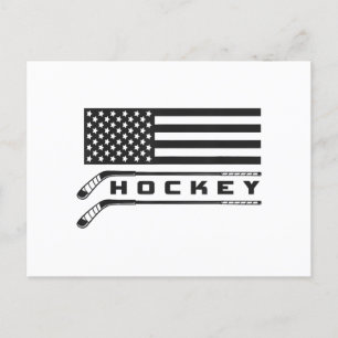 Amerikaanse Vlag Hockey Kleding - Hockey Feestdagenkaart