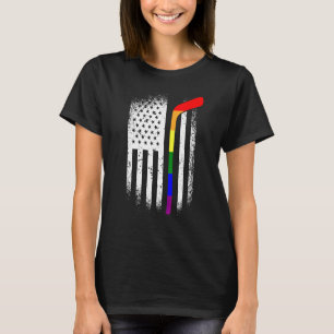 Amerikaanse vlag Hockey LGBT Q Rainbow Gay Pride A T-shirt