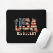 Amerikaanse Vlag Hockey Muismat (Met muis)