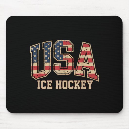 Amerikaanse Vlag Hockey Muismat (Voorkant)