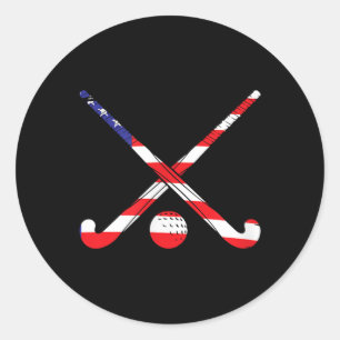 Amerikaanse Vlag Hockey Patriot Usa Sport Spelen Ronde Sticker