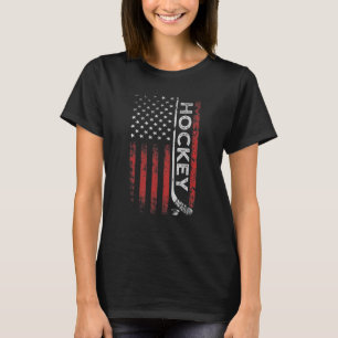 Amerikaanse vlag Hockey Patriotic Hockey Stick Vla T-shirt