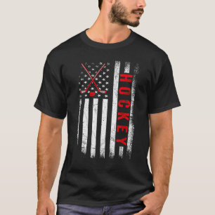 Amerikaanse Vlag Hockey Patriottische IJshockey T-shirt