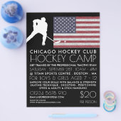 Amerikaanse vlag, Hockey Player, Camp Adverteren Flyer (Enkel)
