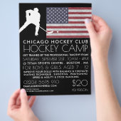 Amerikaanse vlag, Hockey Player, Camp Adverteren Flyer (Hand)
